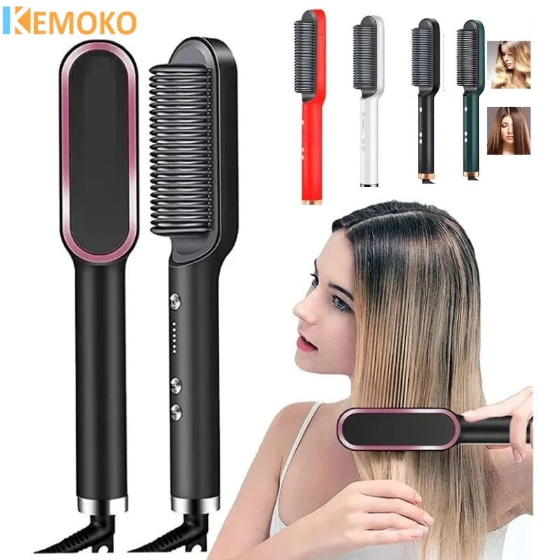 Profissional Mini negativo Ion cabelo alisador, elétrico Hot Comb, Quick aquecida, cuidados com o cabelo, penteado escova, novo